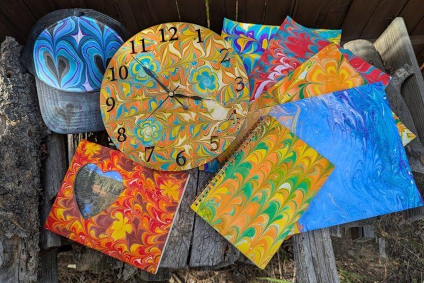Marbled Sketchbook, Trucker Hat, Canvas Bags or 4 Pieces of Paper 1