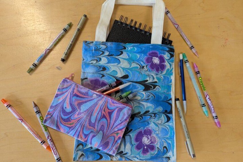 Marbled Sketchbook, Trucker Hat, Canvas Bags or 4 Pieces of Paper 3