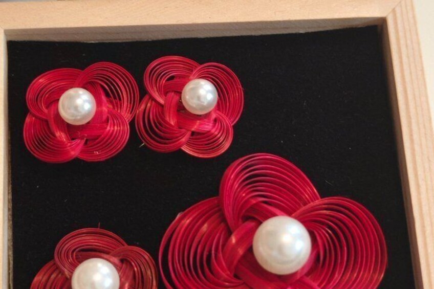 Camellia Jewelry: Bamboo Weaving for Brooch, Earring & Ring 4