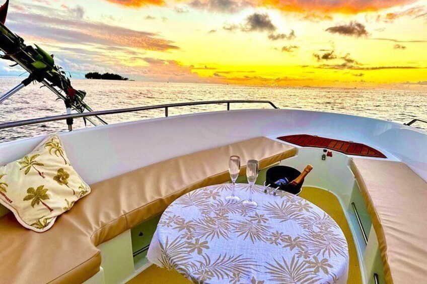 Embark on our luxury jet boat for an incredible sunset. , with a glass of champagne, magical. 3