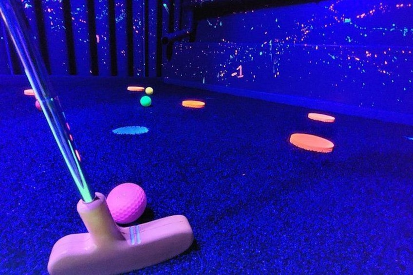 Indoor Illuminated 9 Hole Golf in Matlock Bath Peak District 1
