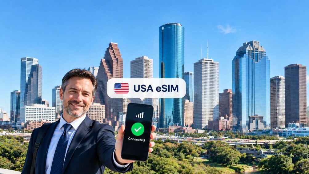Houston & Texas : Unlimited USA Internet with eSIM Mobile Data Plan  1