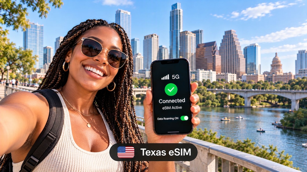 Houston: Unlimited Texas Internet with eSIM Mobile Data Plan 1