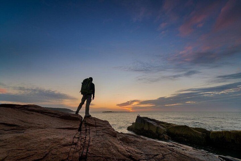 Hiker at Thunder Hole 5