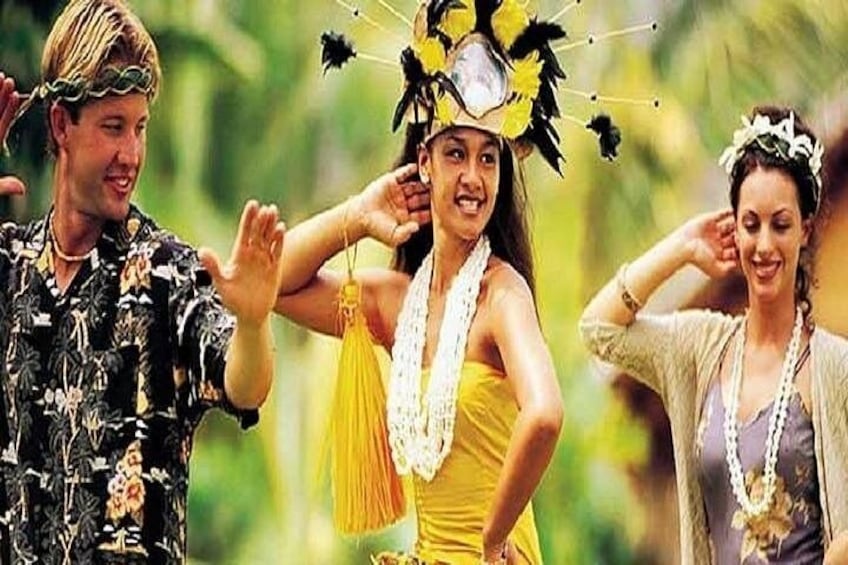 People in tropical attire, a tropical environment, and a tropical setting. 3