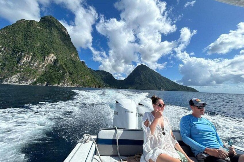 Soufriere Volcano, Waterfall and Snorkeling Tour by speedboat 4