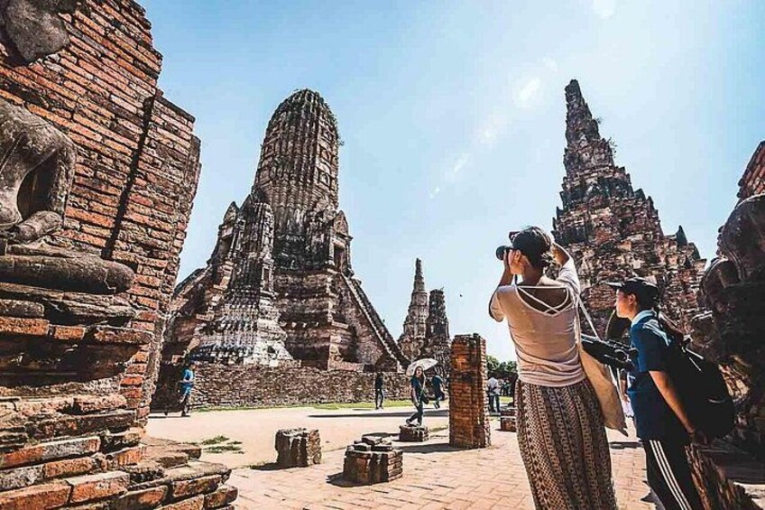 Ancient brick ruins with a tall, narrow structure in the center. 2