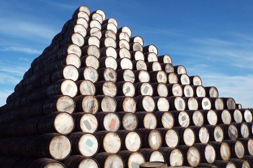 A large stack of logs. 5