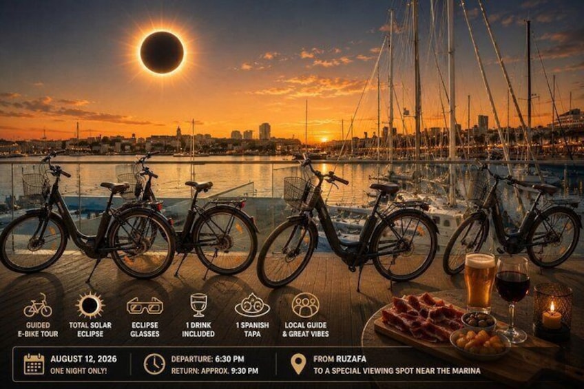 Valencia: Old Town to City of Arts E-Bike Tour+Total Eclipse 1