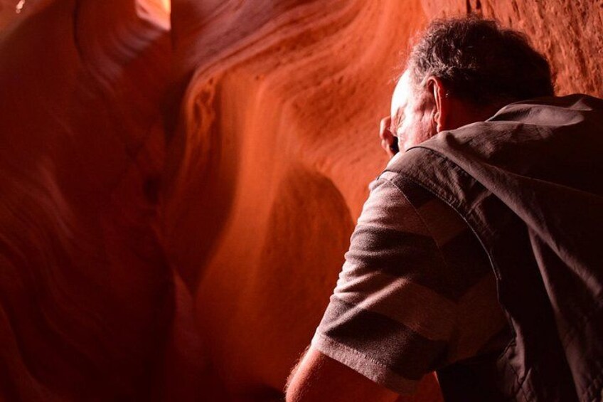 Through the lens, discovering the intricate curves and hues of the canyon walls. Nature's art at its finest! 2
