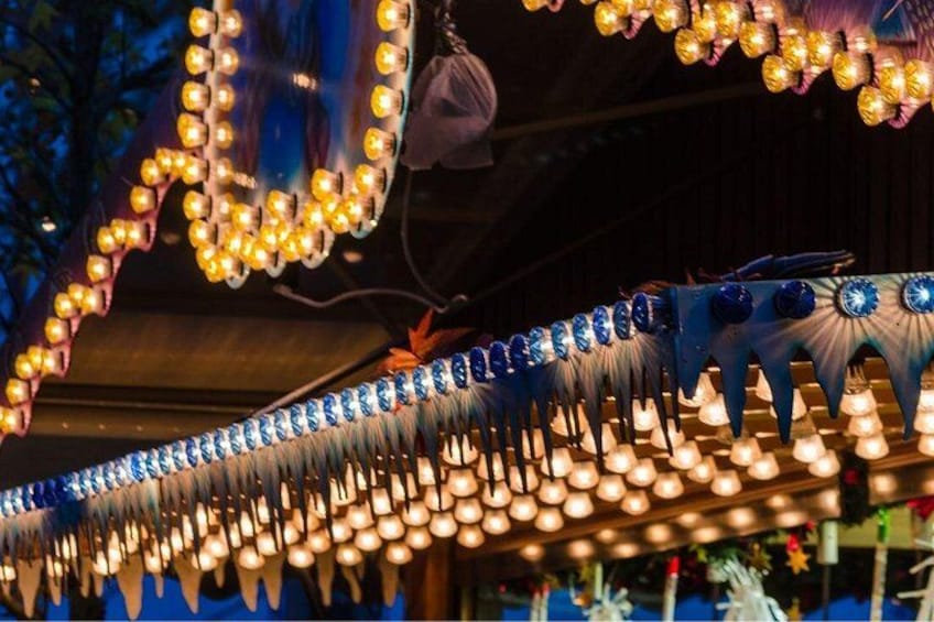 A string of lights and decorative elements, possibly part of a festive display. 2