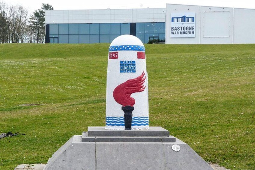 See the last marker of the Liberty Road, connecting Utah Beach to Bastogne. 2
