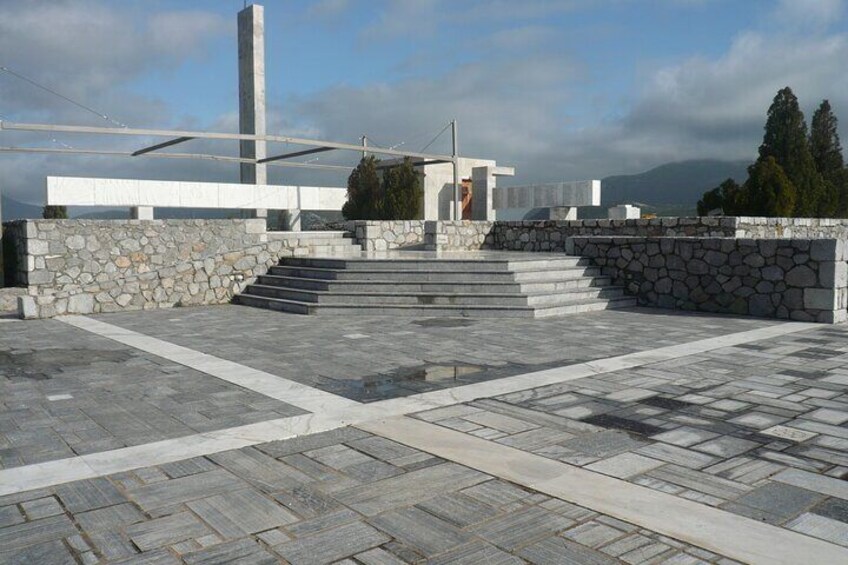 The Monument of Distomo, a tribute to the tragic history of the village during World War II 1