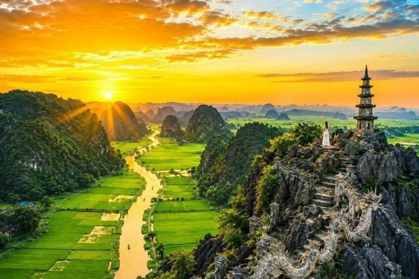 From Ninh Binh: Bai Dinh, Hoa Lu, Trang An, Mua Cave, Small Group 1