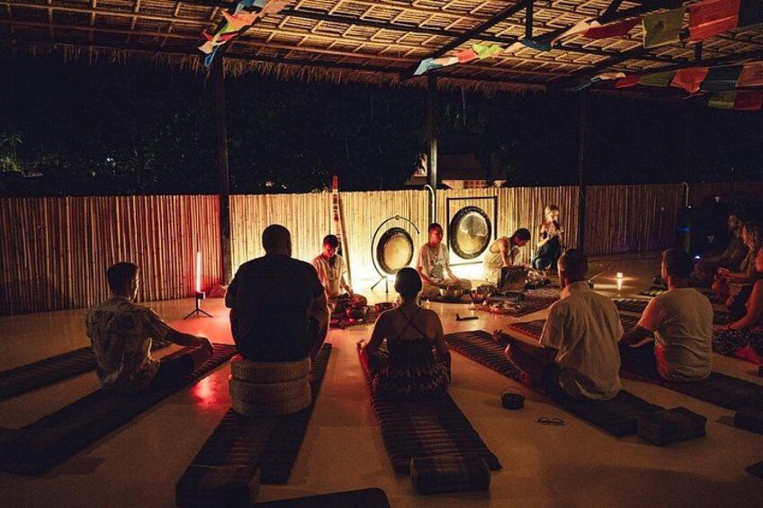 Sound Healing at our resort's yoga shala 5