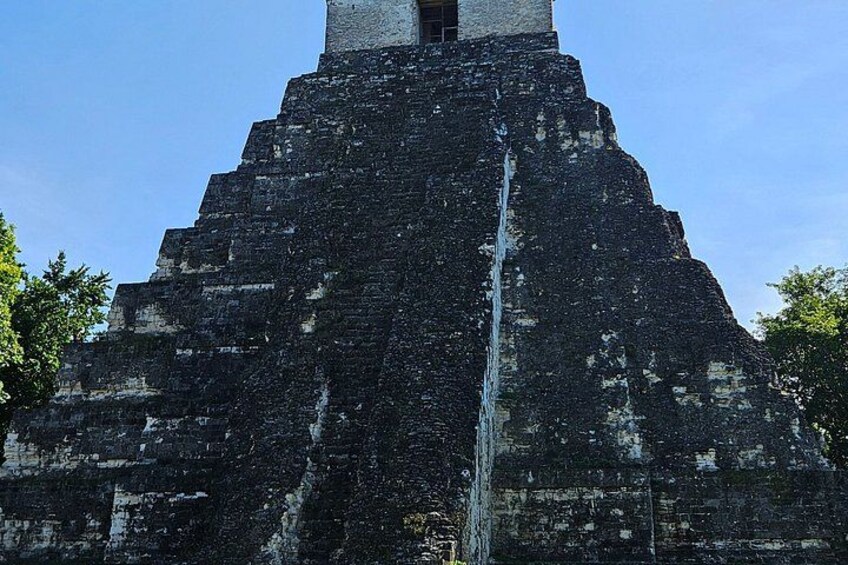 A large pyramid with a central staircase. 4