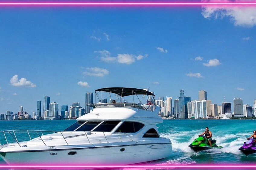 50ft with 2 Jet skis Miami Yacht Rental 13 Ppl Max 2