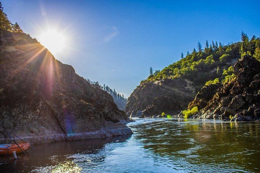 Watching the sun hit the canyon walls on the Rogue River 2