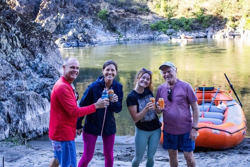 Family relaxing together on the Rogue River 3
