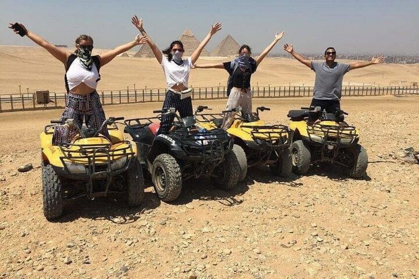 Enjoy a private, exhilarating ATV adventure in the iconic desert landscape of Giza, with spectacular pyramid views. 1