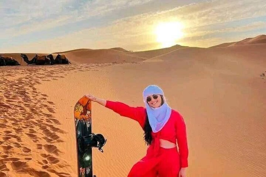 Sundboarding activity in merzouga sund dunes 1