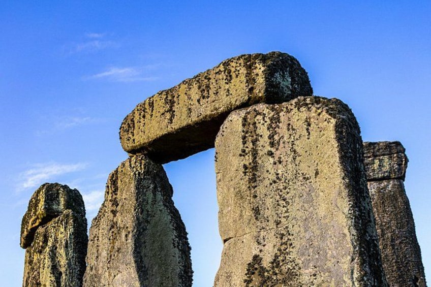 Stonehenge standing against a clear sky. 1