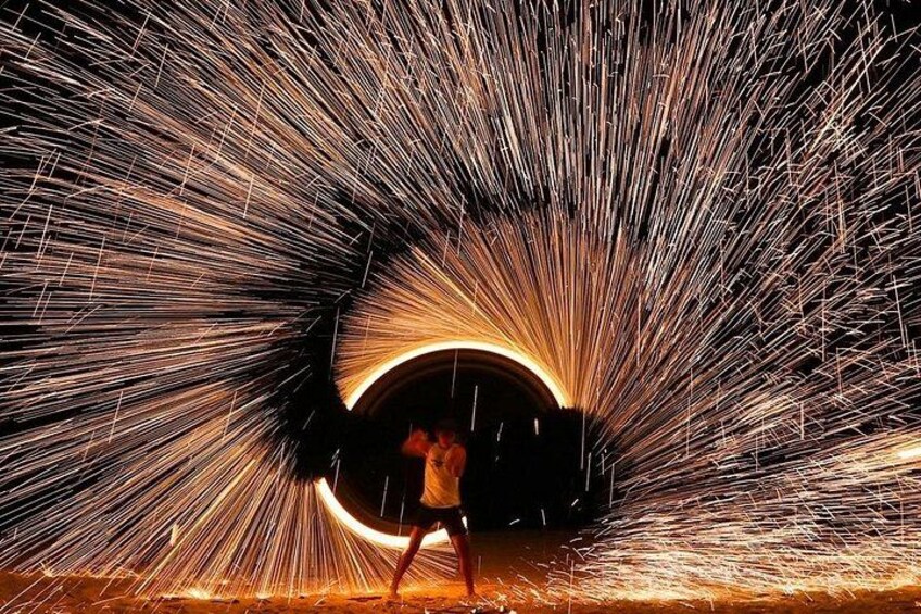 See fire work on the beach some day have. 5