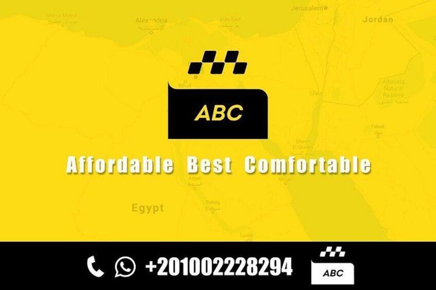 A map with the ABC logo and the slogan 'Affordable Best Comfortable' on a yellow background. 1