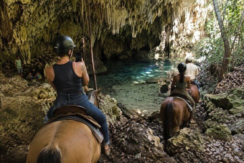 Cozumel Private Jungle Horseback Ride with Cenote & Cave 2