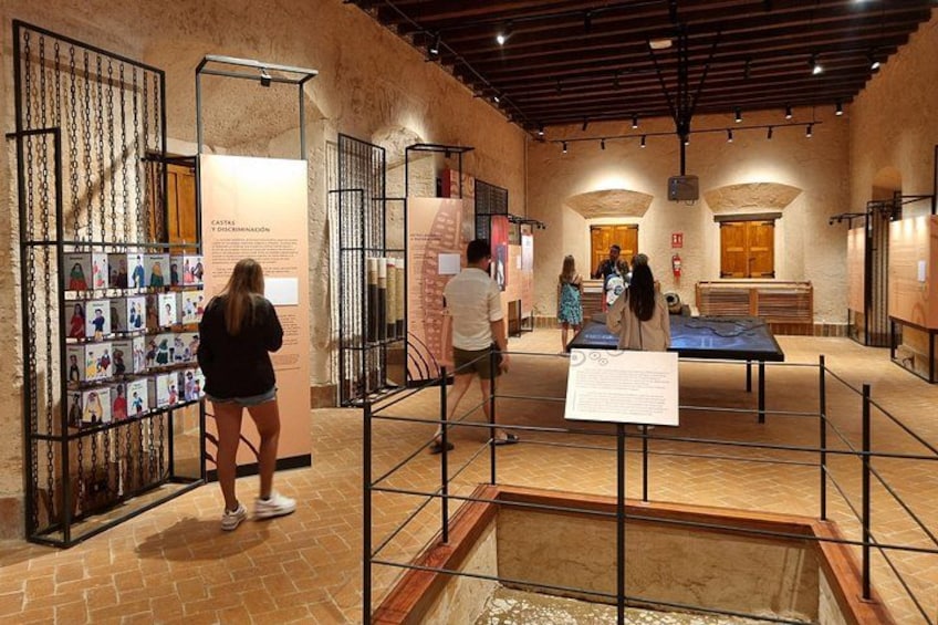 Una exposición interior con exhibiciones y paneles informativos. 2