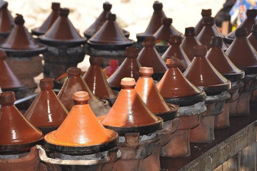 A collection of traditional Moroccan clay tagines. 2