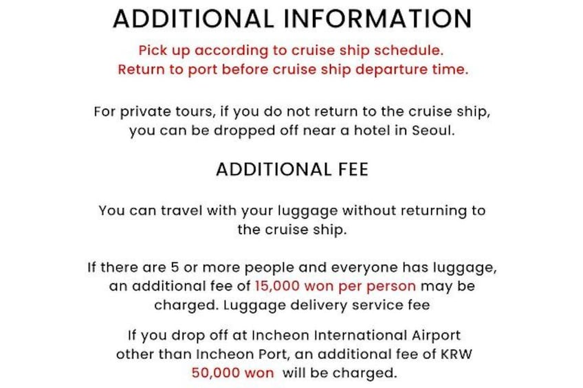 Return Assurance - Seoul Private Tour for Incheon Cruise Guests 2