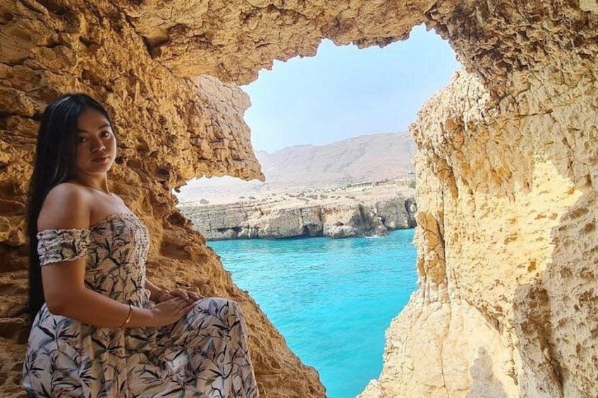 Wadi Shab Adventure Sinkhole Beach and Romantic Cave Tour 1