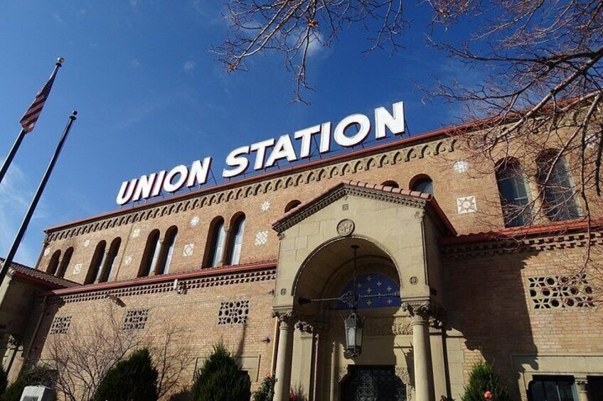 A building with a sign that reads 'Union Station.' 5