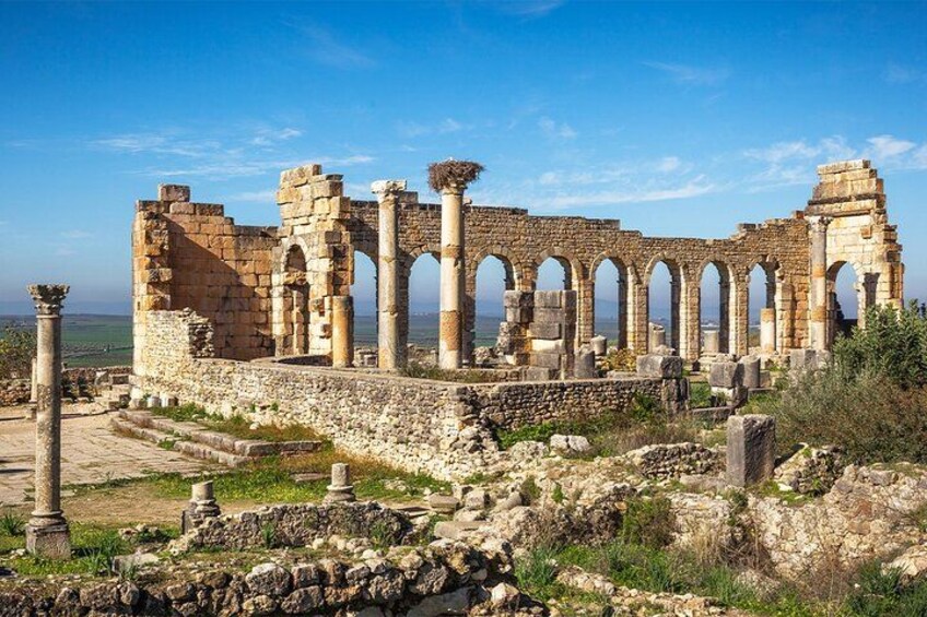 Des ruines antiques, avec des colonnes et des arches, se dressent sur fond de ciel dégagé. 3