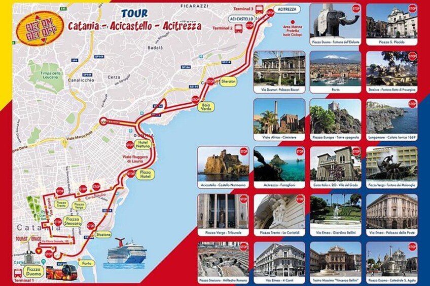 Hop on hop off Catania-Acicastello-Acitrezza panoramic bus 1