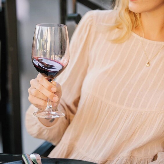 Una persona sosteniendo una copa de vino. 4