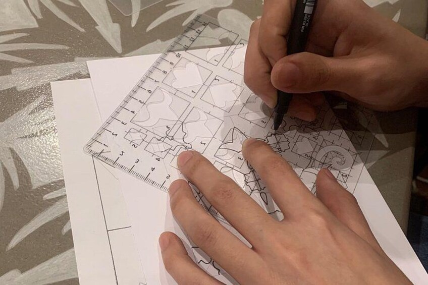 drawing with Formettes stencils 3
