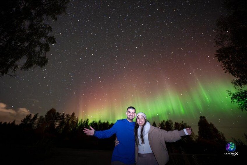 Nattehimmel med stjerner og nordlys. 4