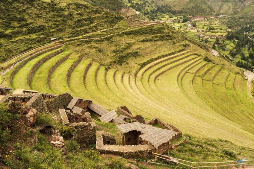 Terraced fields, ancient stone structures, and a rural landscape. 2