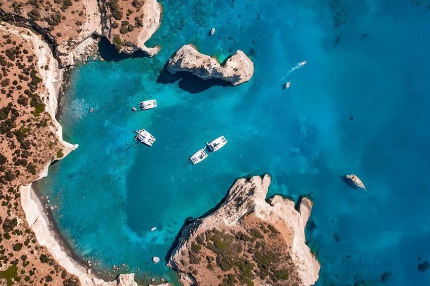 Catamaran Full-Day of Milos and Poliegos With Lunch & BBQ 3