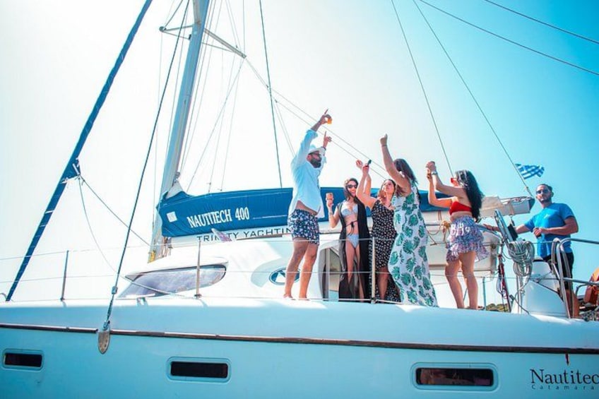 Catamaran Full-Day of Milos and Poliegos With Lunch & BBQ 4