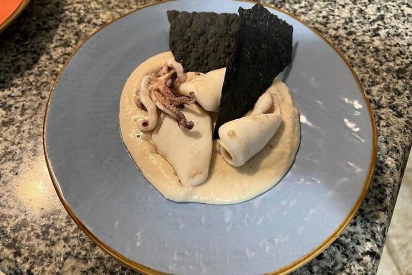 Squid in cannellini cream 2
