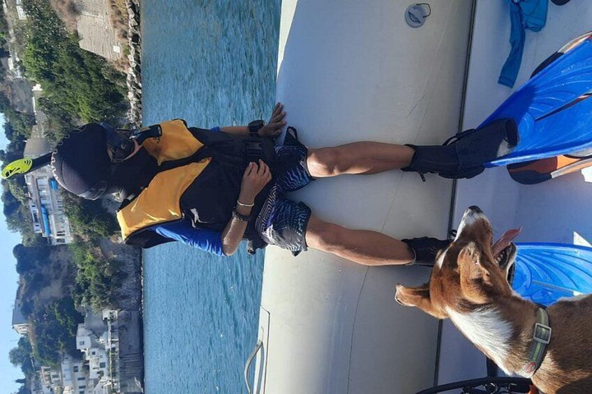 Child preparing to enter the water for snorkeling 4