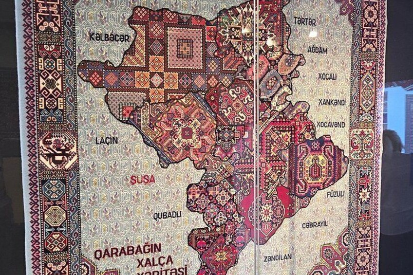 A detailed map with regions labeled such as Kalbacak, Xocali, and Xankandi. 3