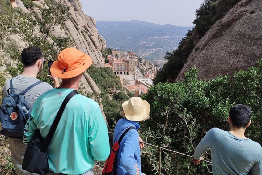 a group hiking Motserrat Natural Park 2
