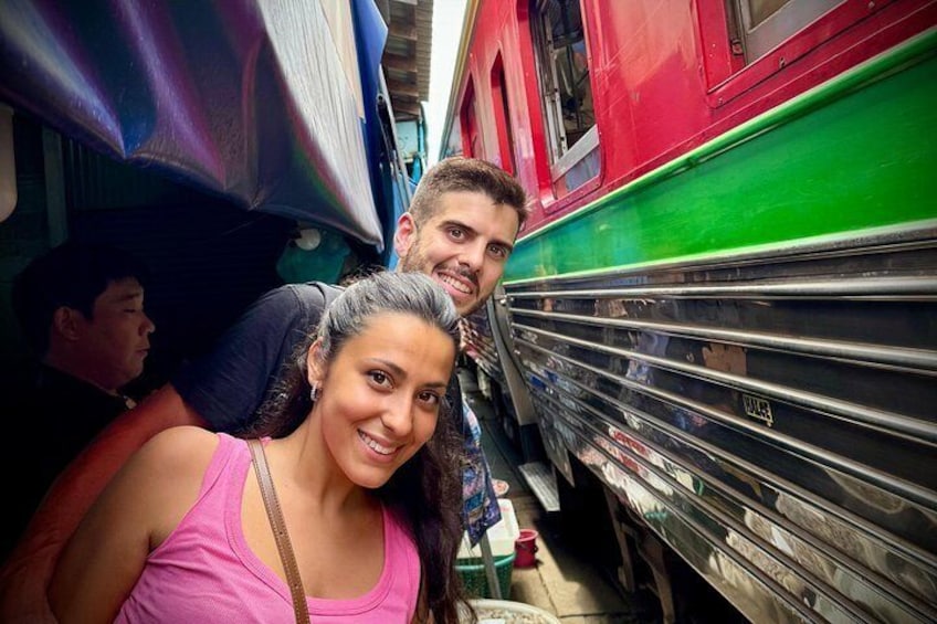 A train with passengers. 3
