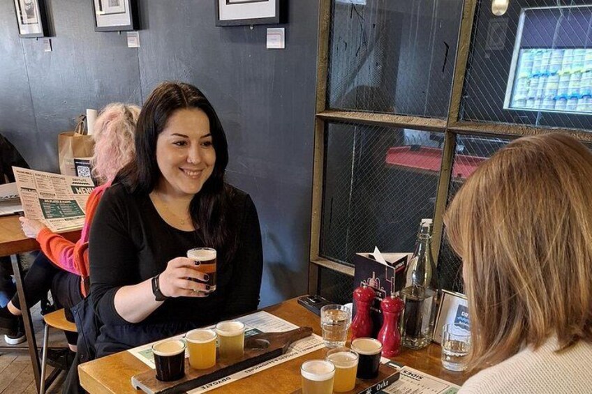 "No you go first"..beer tasting at Drygate Brewery Glasgow 4