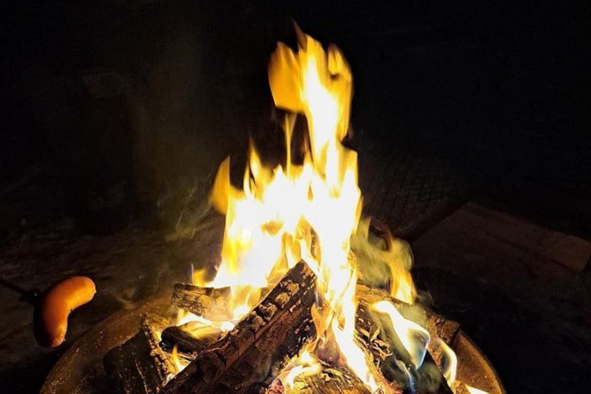 Et bål med brænde og flammer. 5