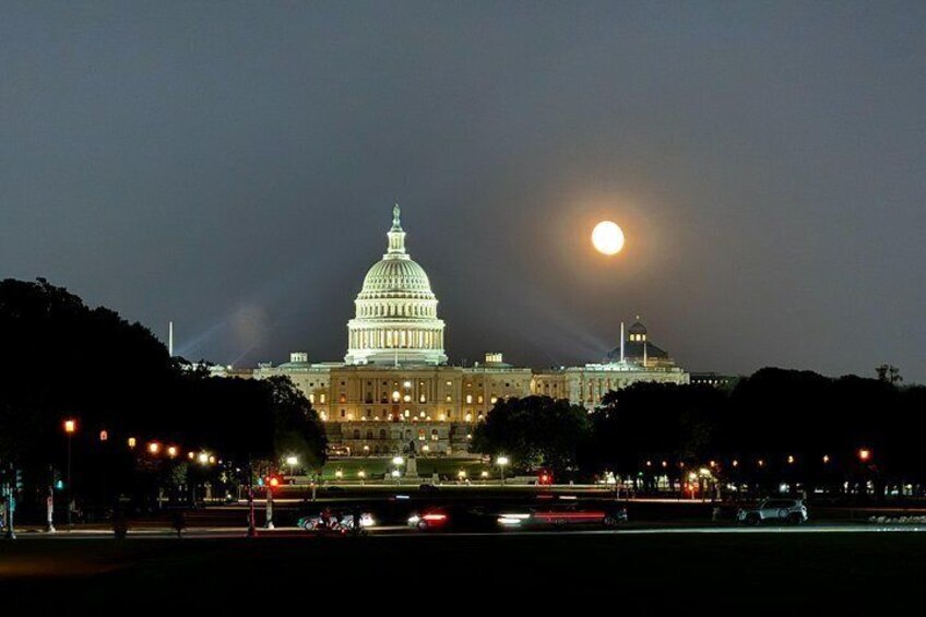 Moonrise over the US Capitol Building 5